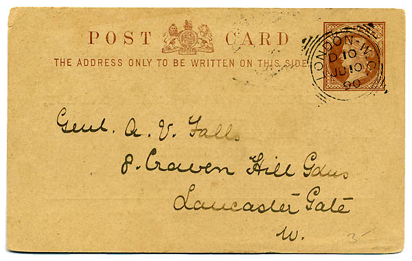 Postal Card UK 1890