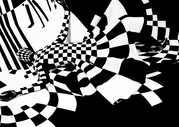 picture-142 Black and white Op Art stripes and dots, Sundsbo